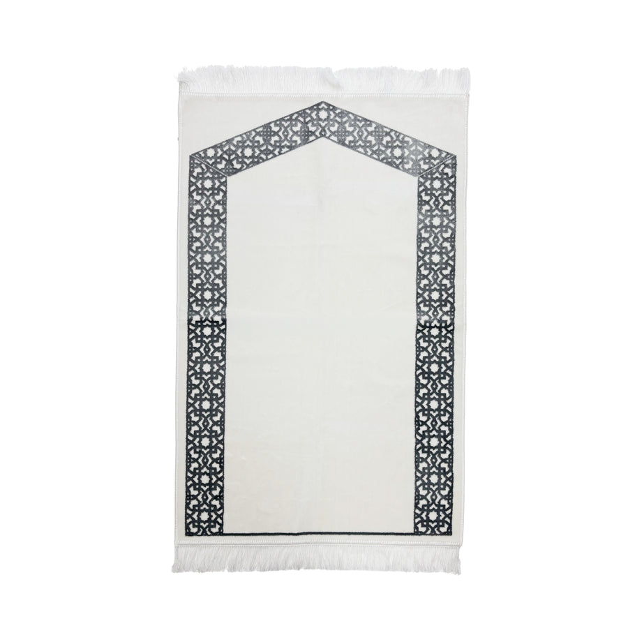 Adel Seccade White & Grey Prayer Mat