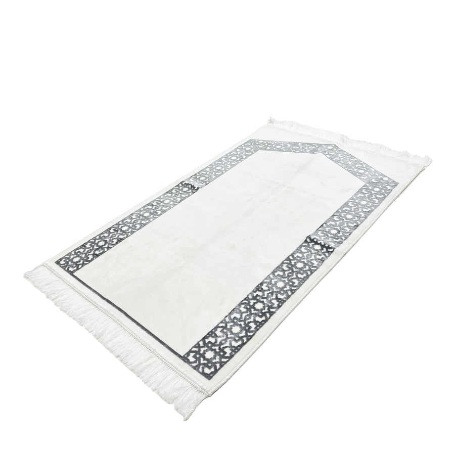 Adel Seccade White & Grey Prayer Mat