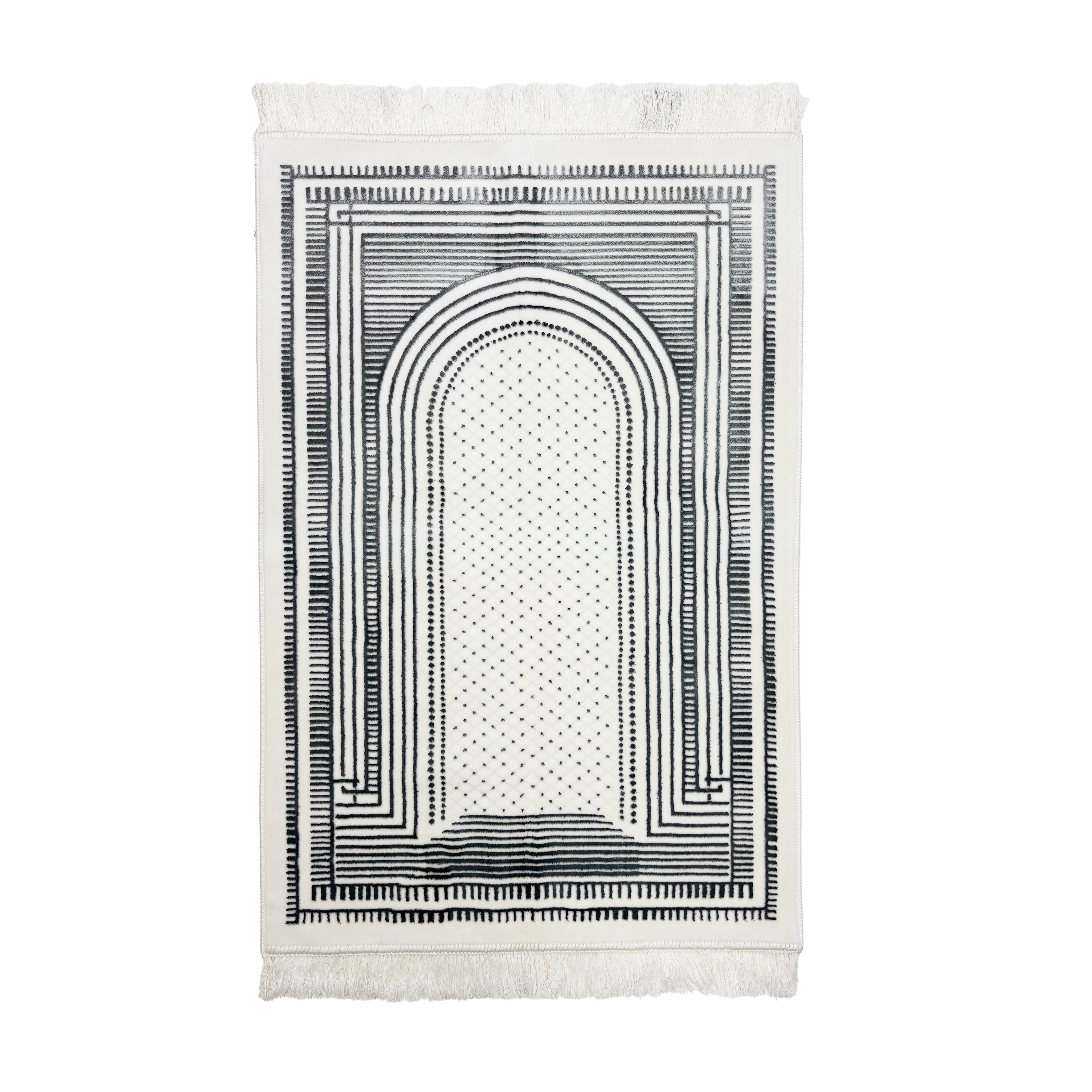 Adel Seccade Grey & White Prayer Mat