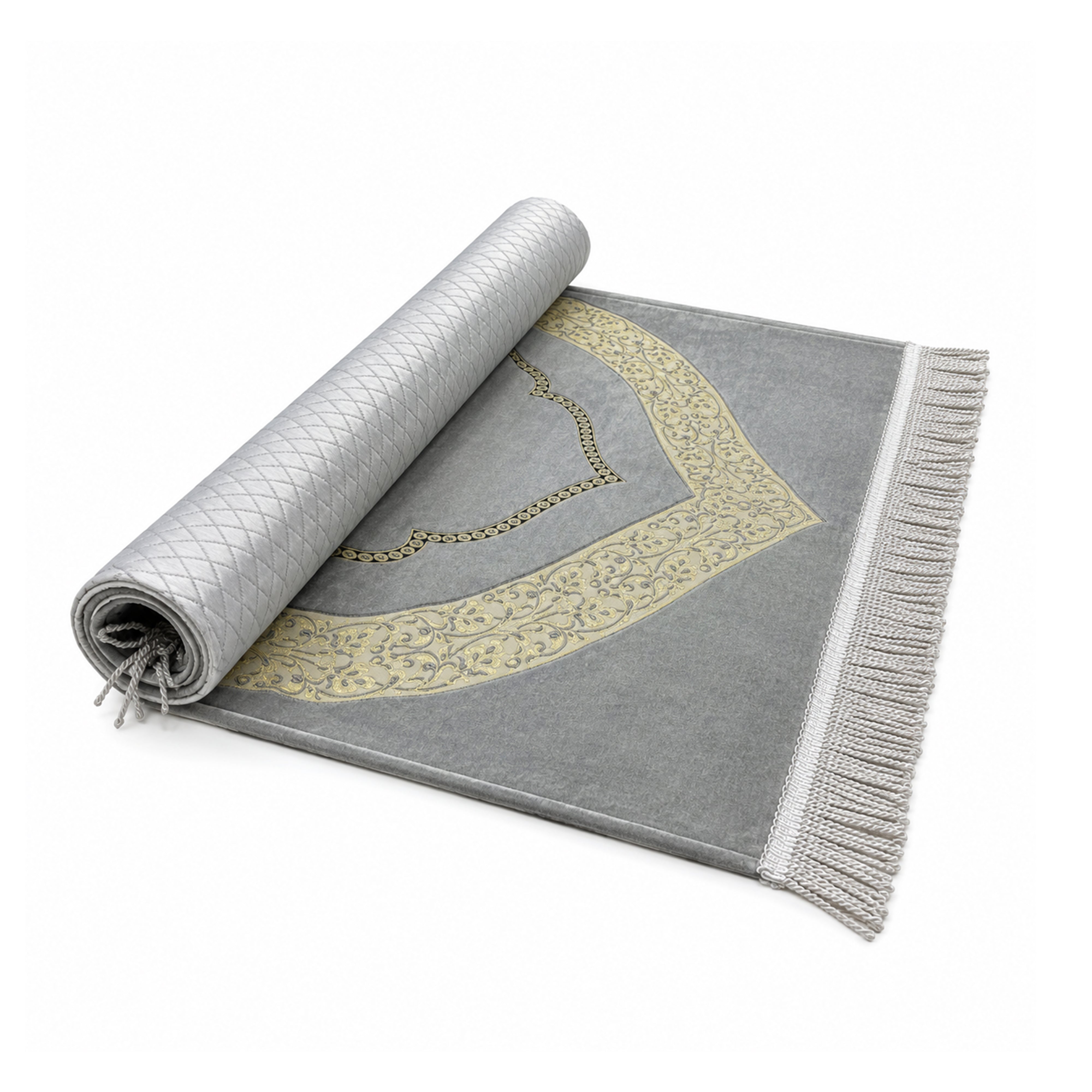 Luxury Chenille Asel Prayer Mat Grey 11104-9