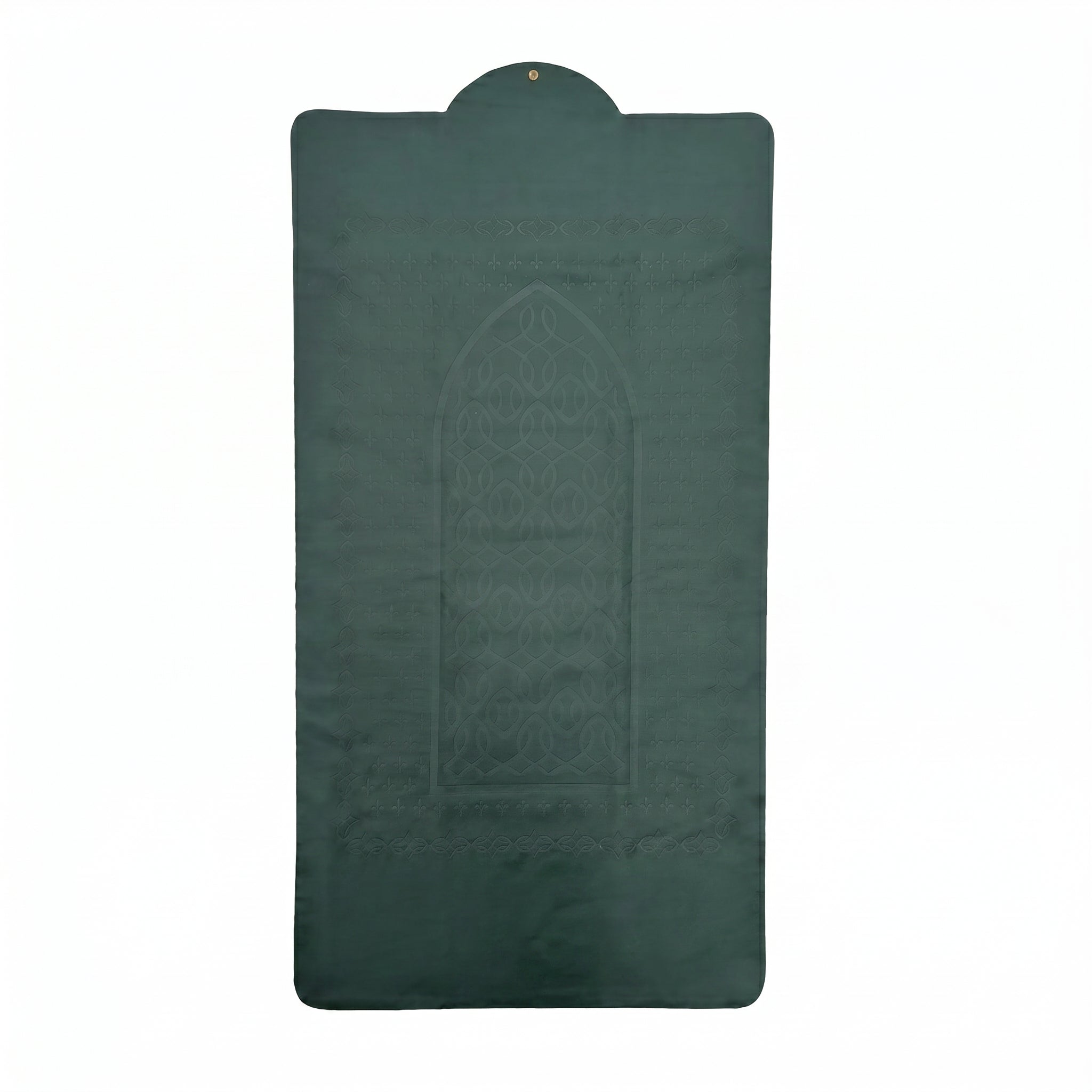 Button Fastening Roll-Up Prayer Mat Green