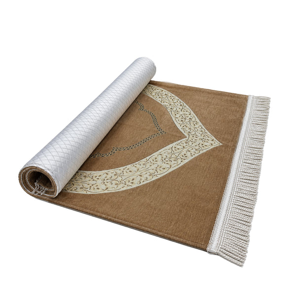 Luxury Chenille Asel Prayer Mat Gold 11104-9