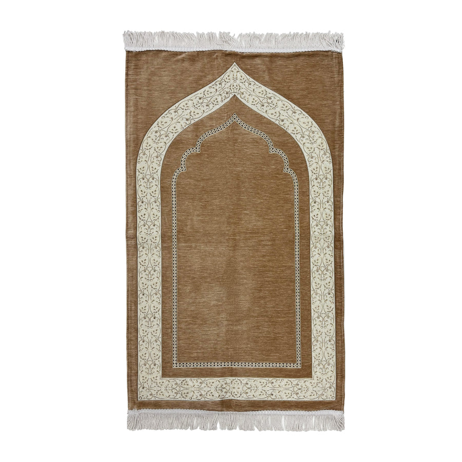 Luxury Chenille Asel Prayer Mat Gold 11104-9
