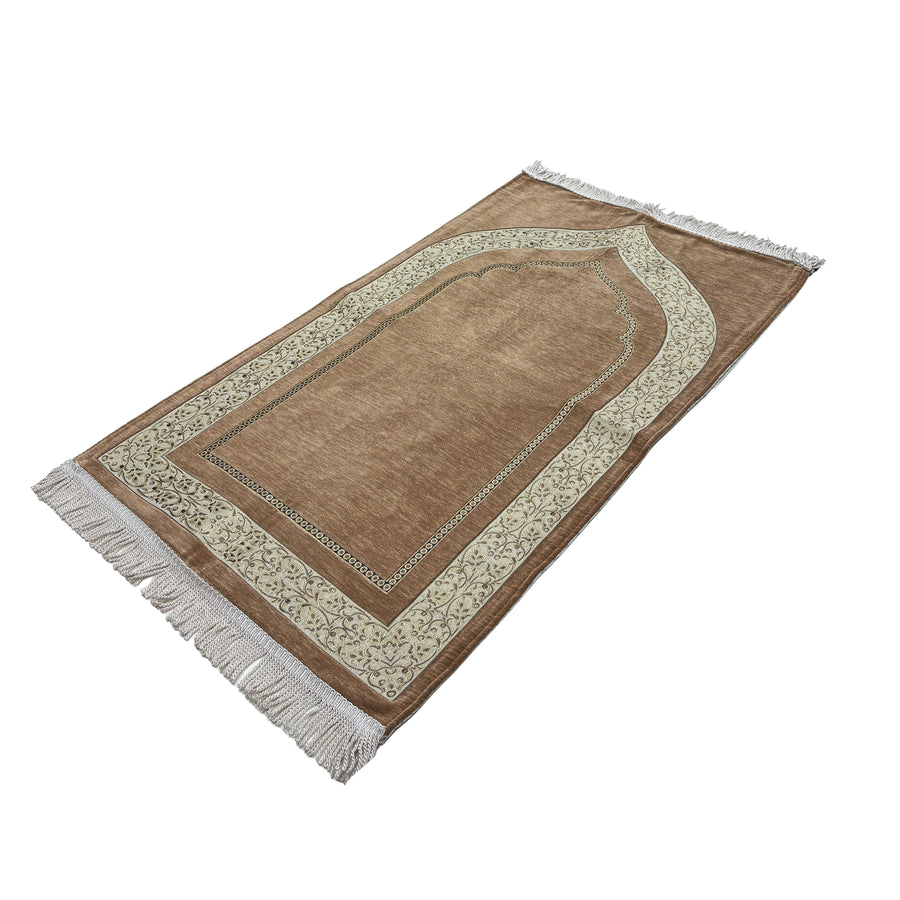 Luxury Chenille Asel Prayer Mat Gold 11104-9