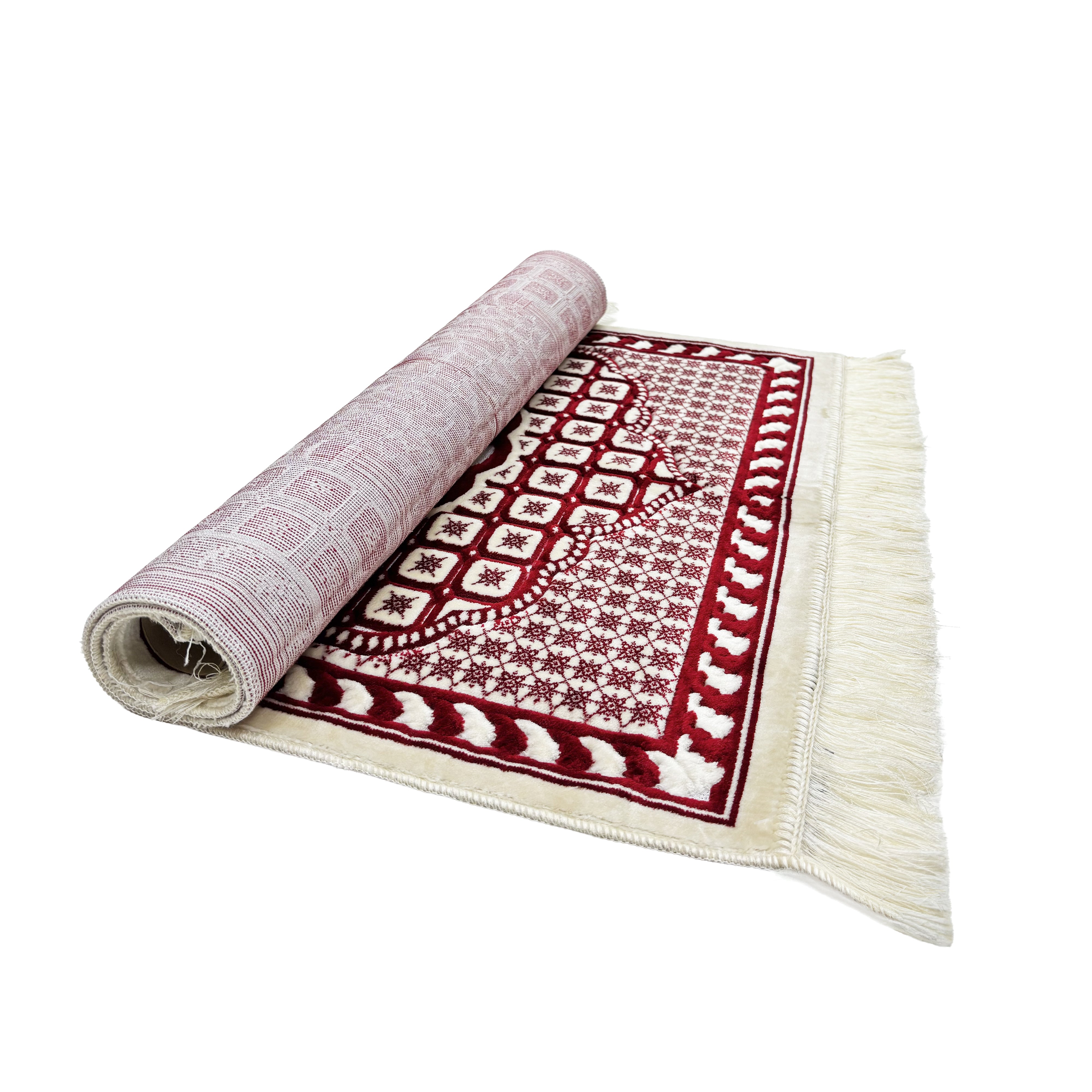 Sinna Seccade White & Red Prayer Mat