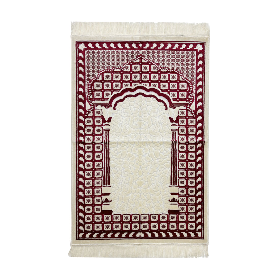 Sinna Seccade White & Red Prayer Mat