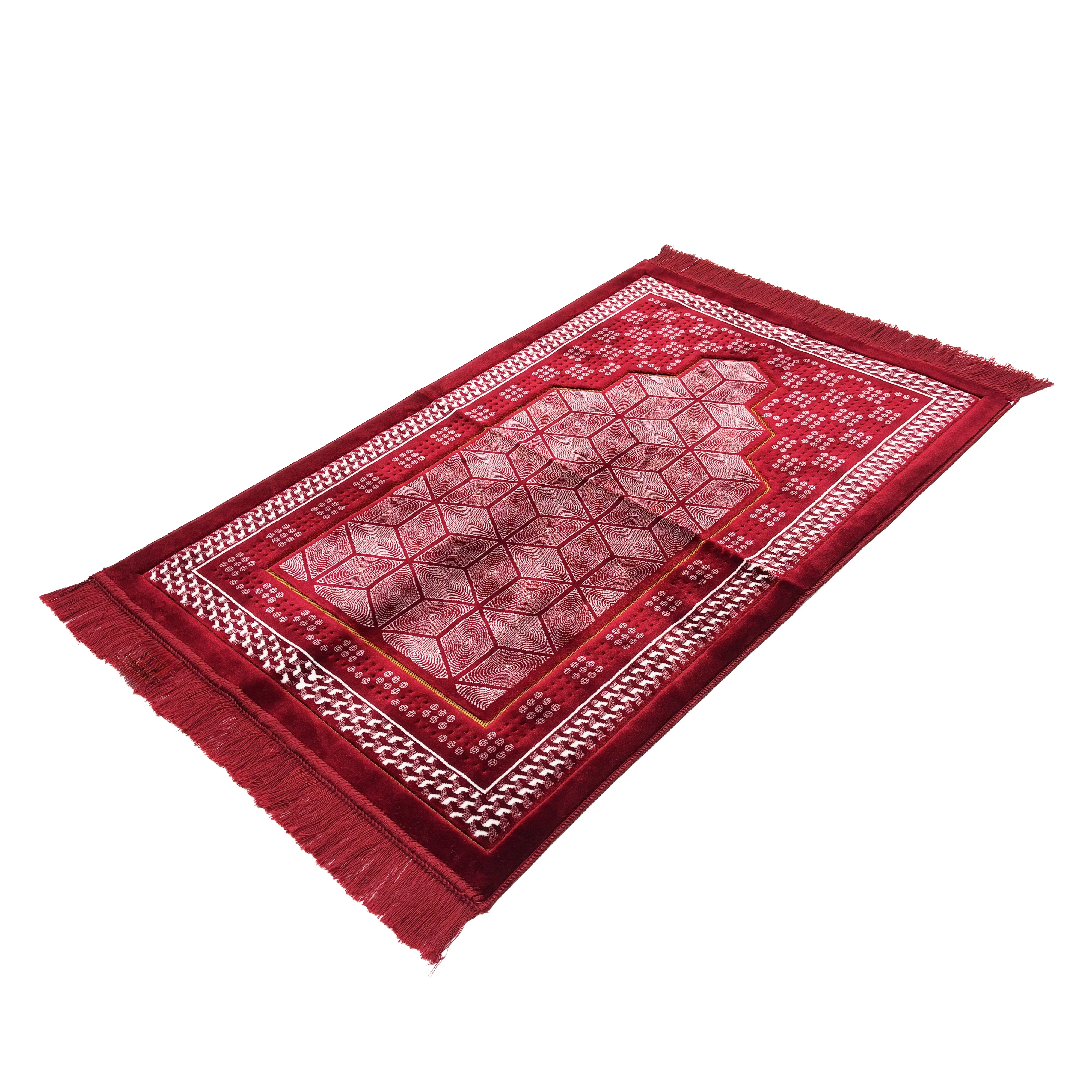 Red Traditional Print Prayer Mat