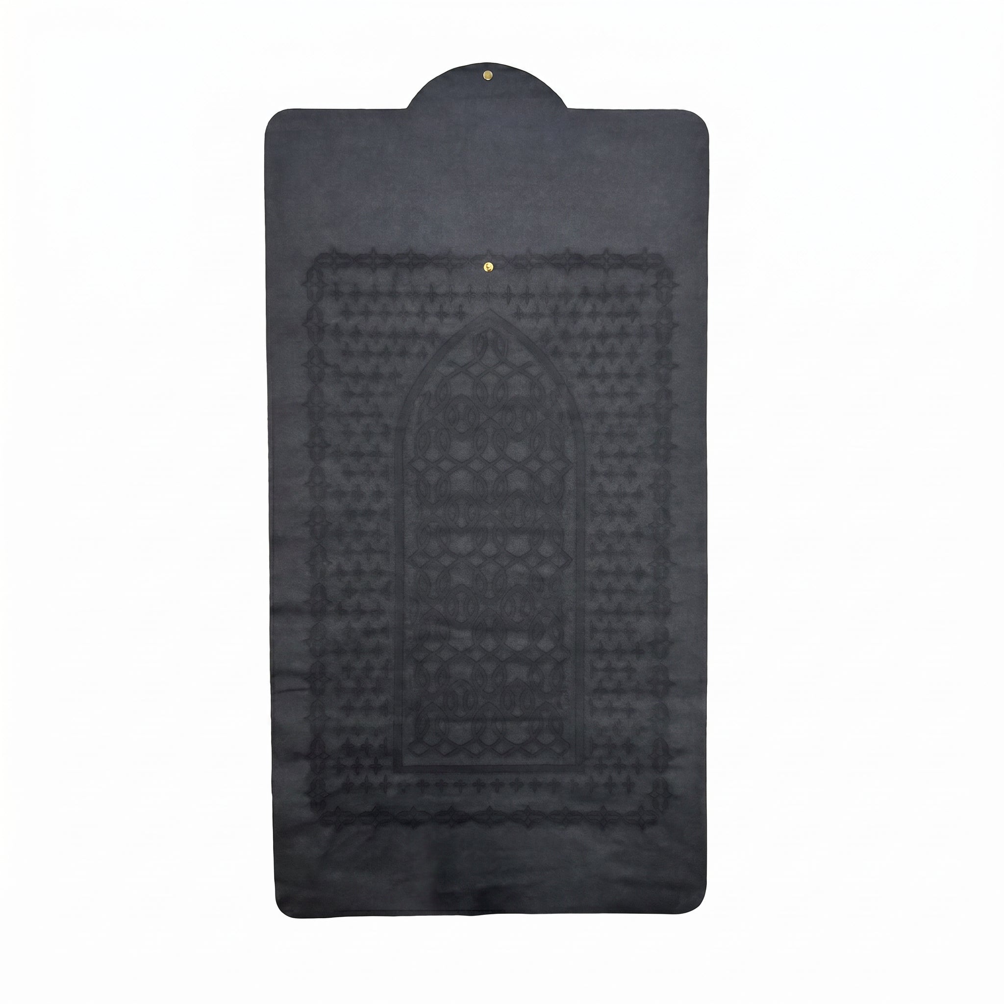 Button Fastening Roll-Up Prayer Mat Black