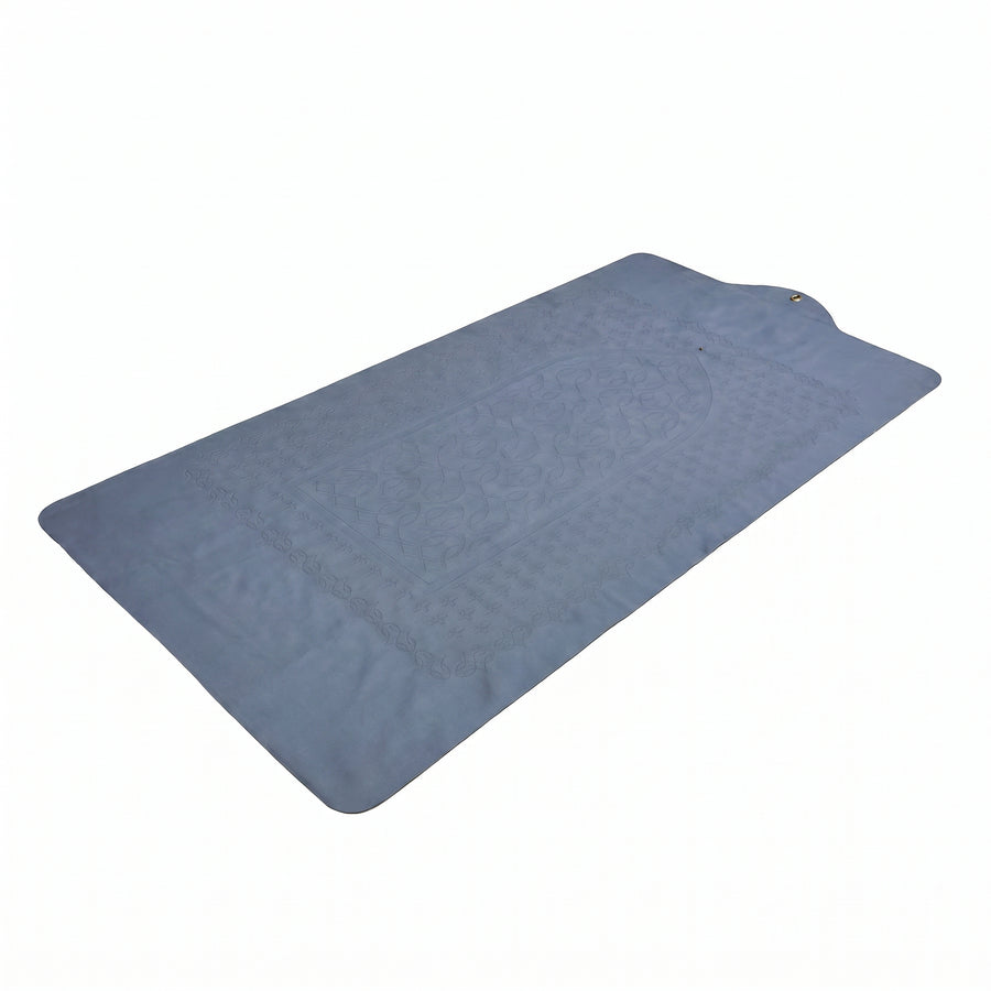Button Fastening Roll-Up Prayer Mat Bluish Grey