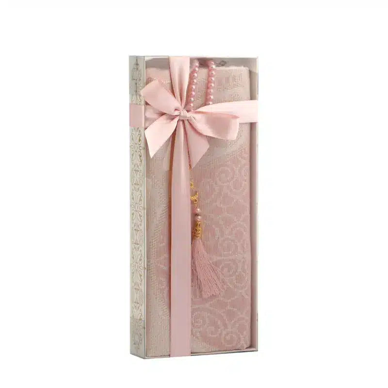 Pink Muslim Prayer Set Gift Box