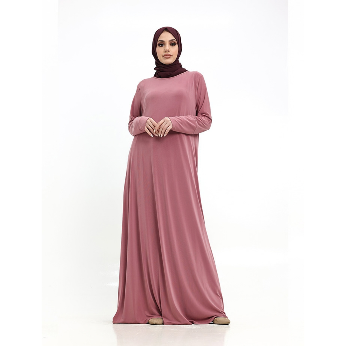 Pink Jersey Abaya