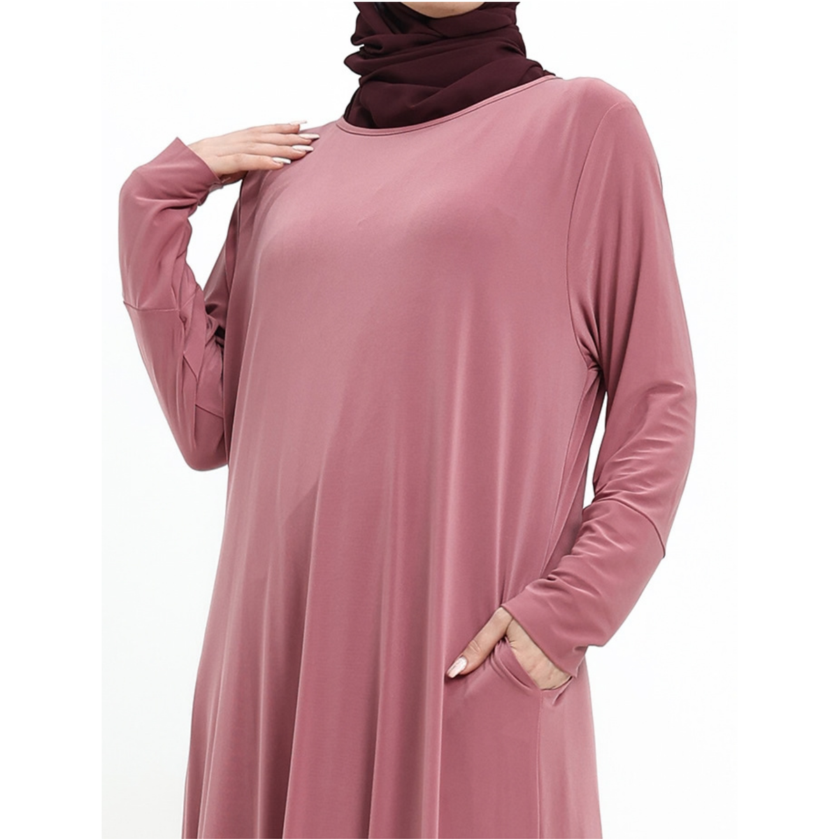 Pink Jersey Abaya