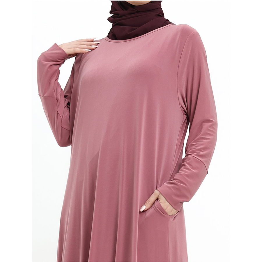 Pink Jersey Abaya