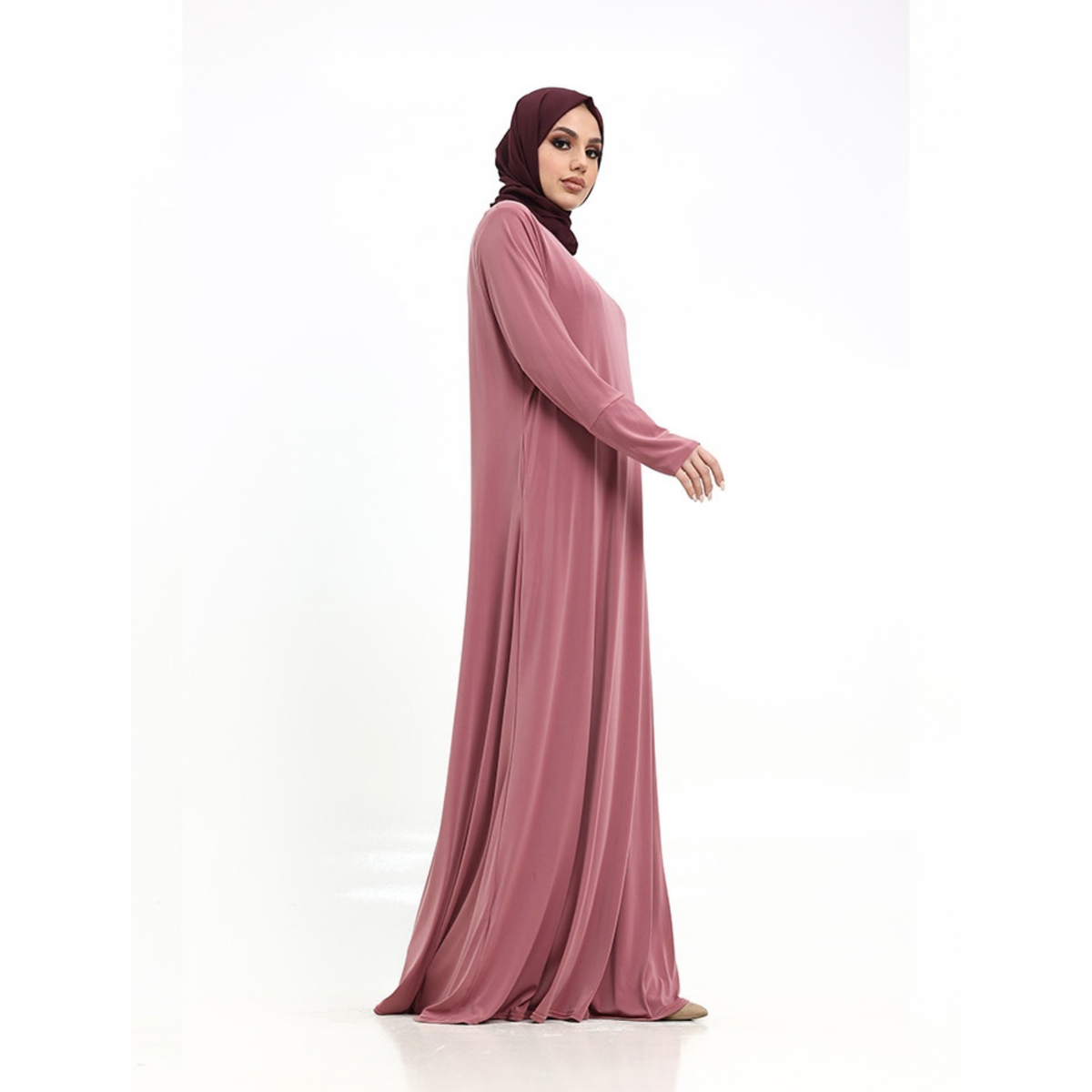 Pink Jersey Abaya