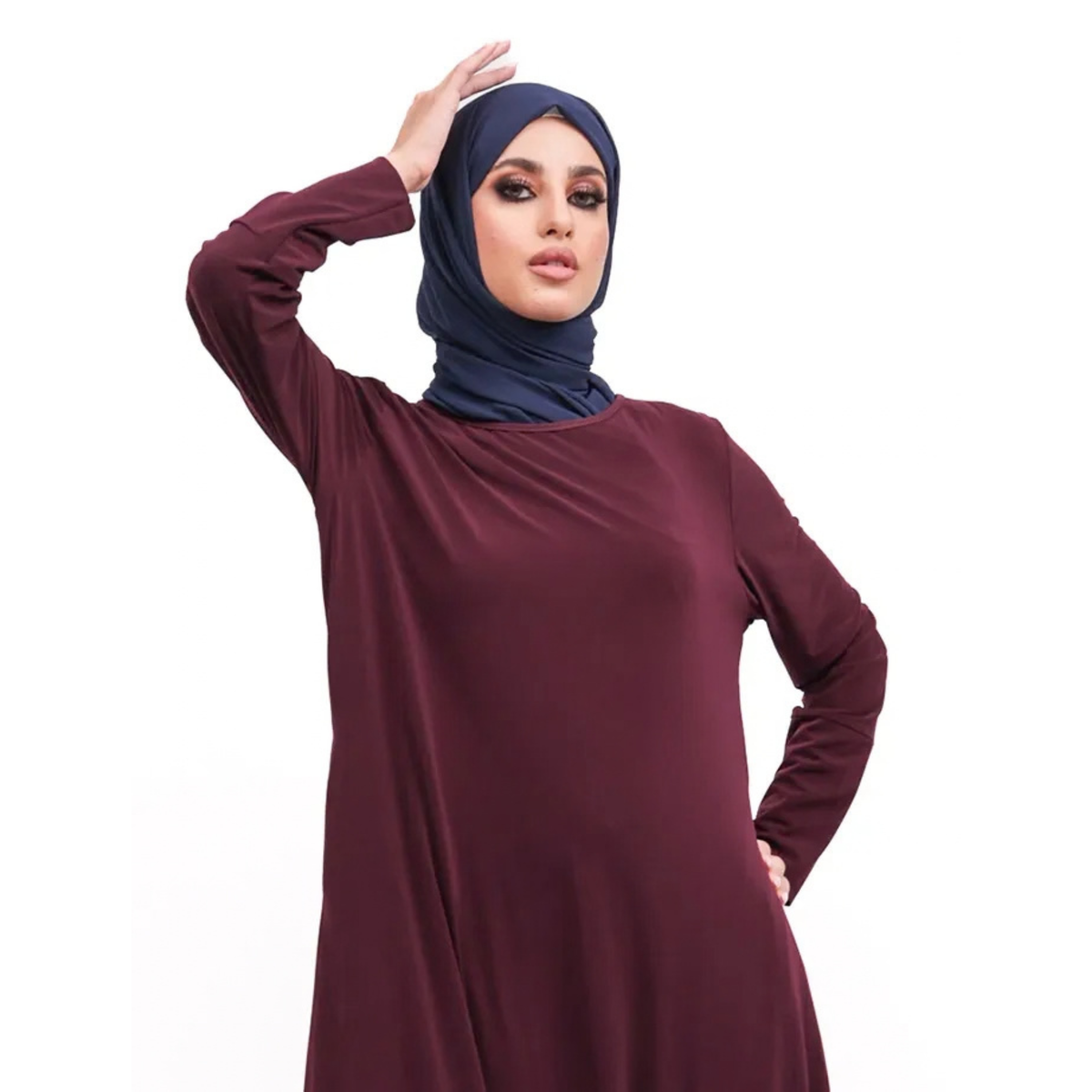 Plum Jersey Abaya