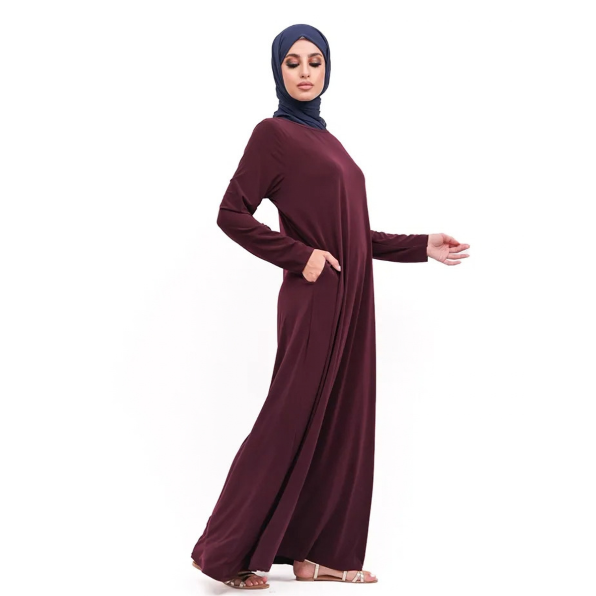 Plum Jersey Abaya