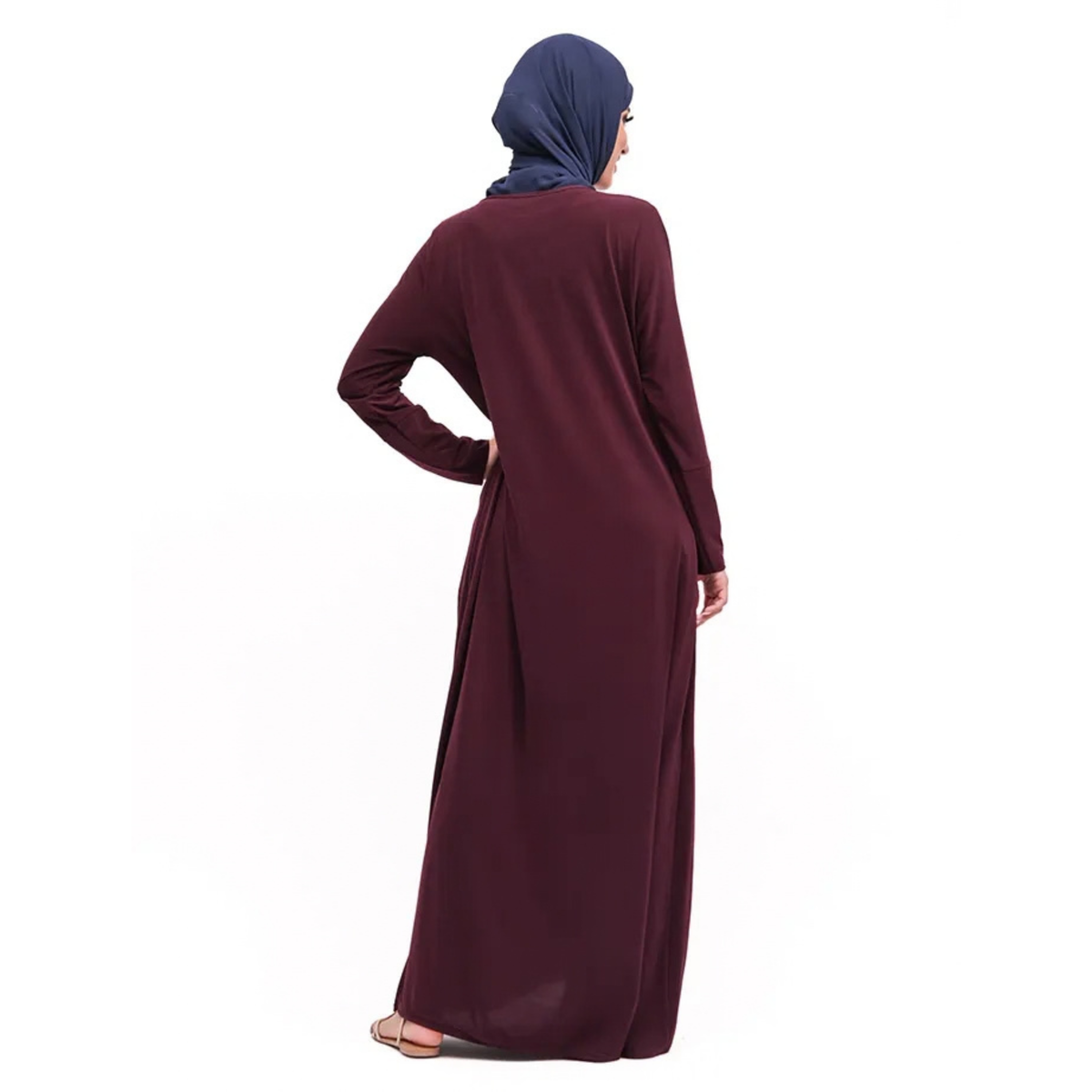 Plum Jersey Abaya
