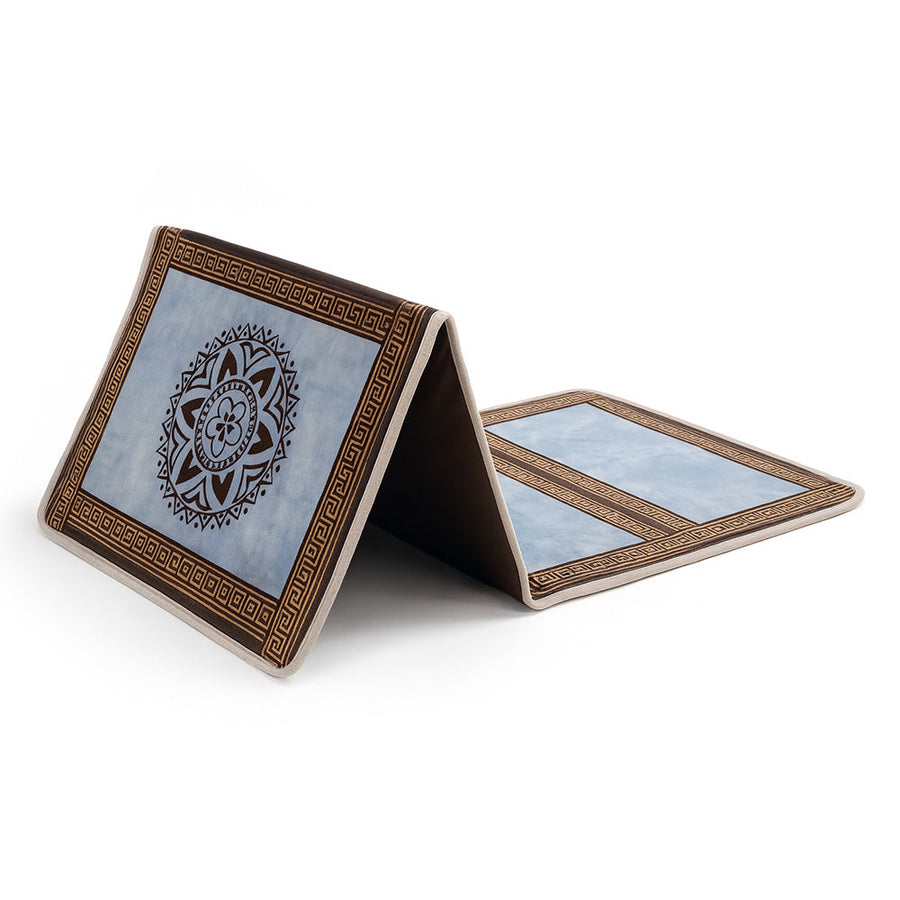 High Quality Foldable Prayer Mat Blue & Brown