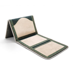High Quality Foldable Prayer Mat Cream & Green