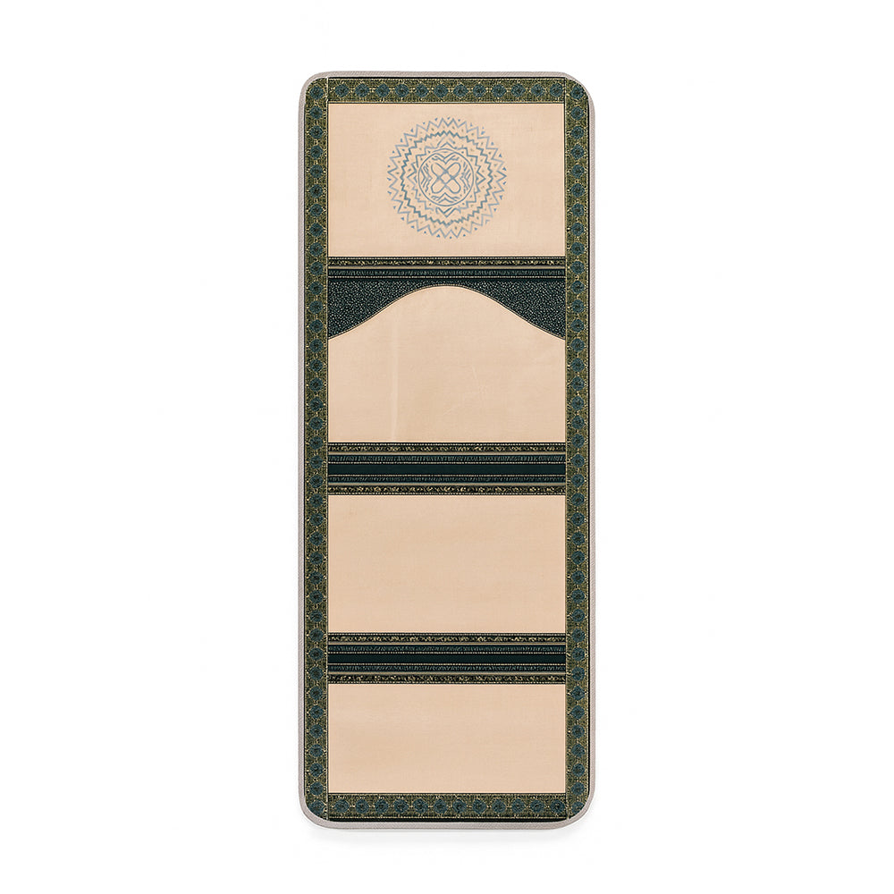 High Quality Foldable Prayer Mat Cream & Green