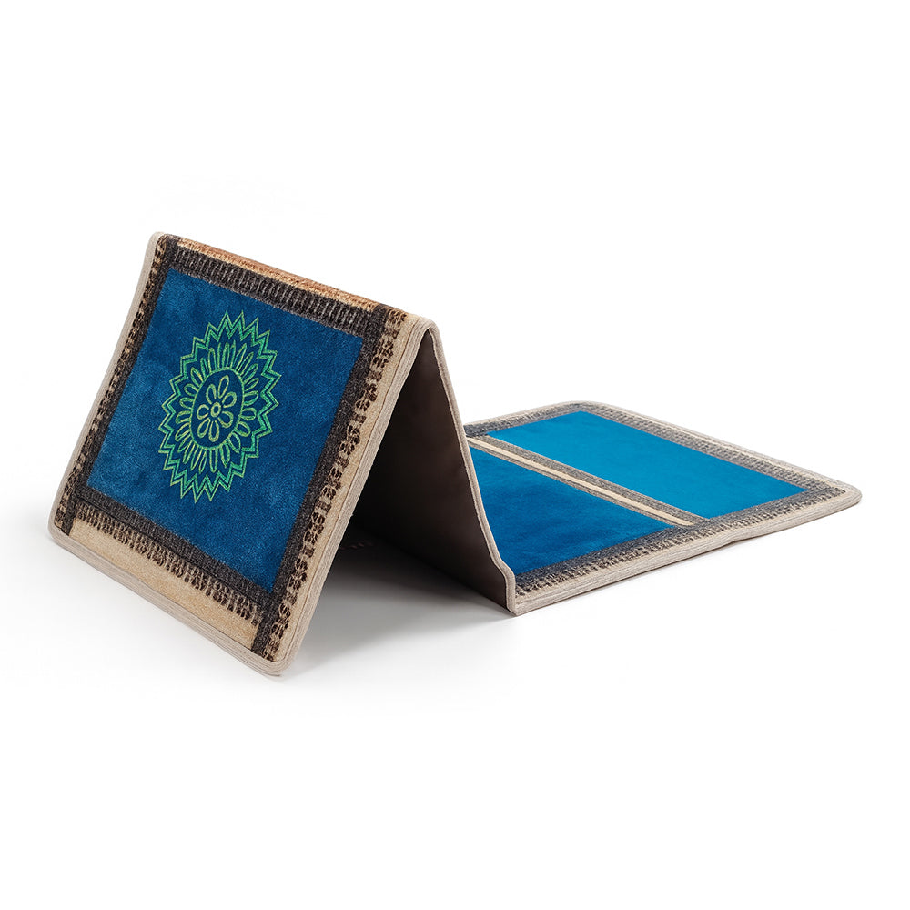 High Quality Foldable Prayer Mat Teal & Brown