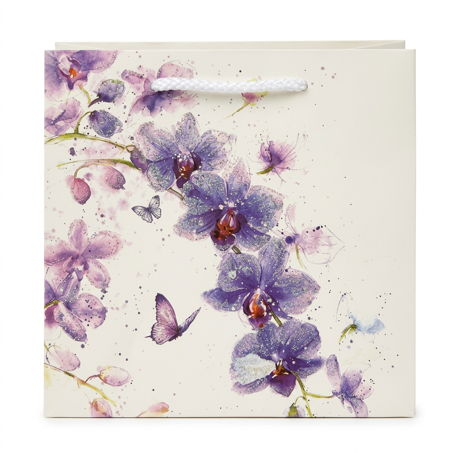 Purple Orchid & Butterfly Gift Bag