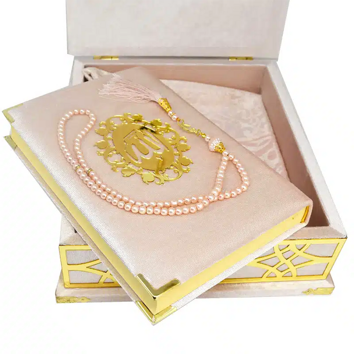 Light Pink Quran & Prayer Mat Case Gift Box 1293