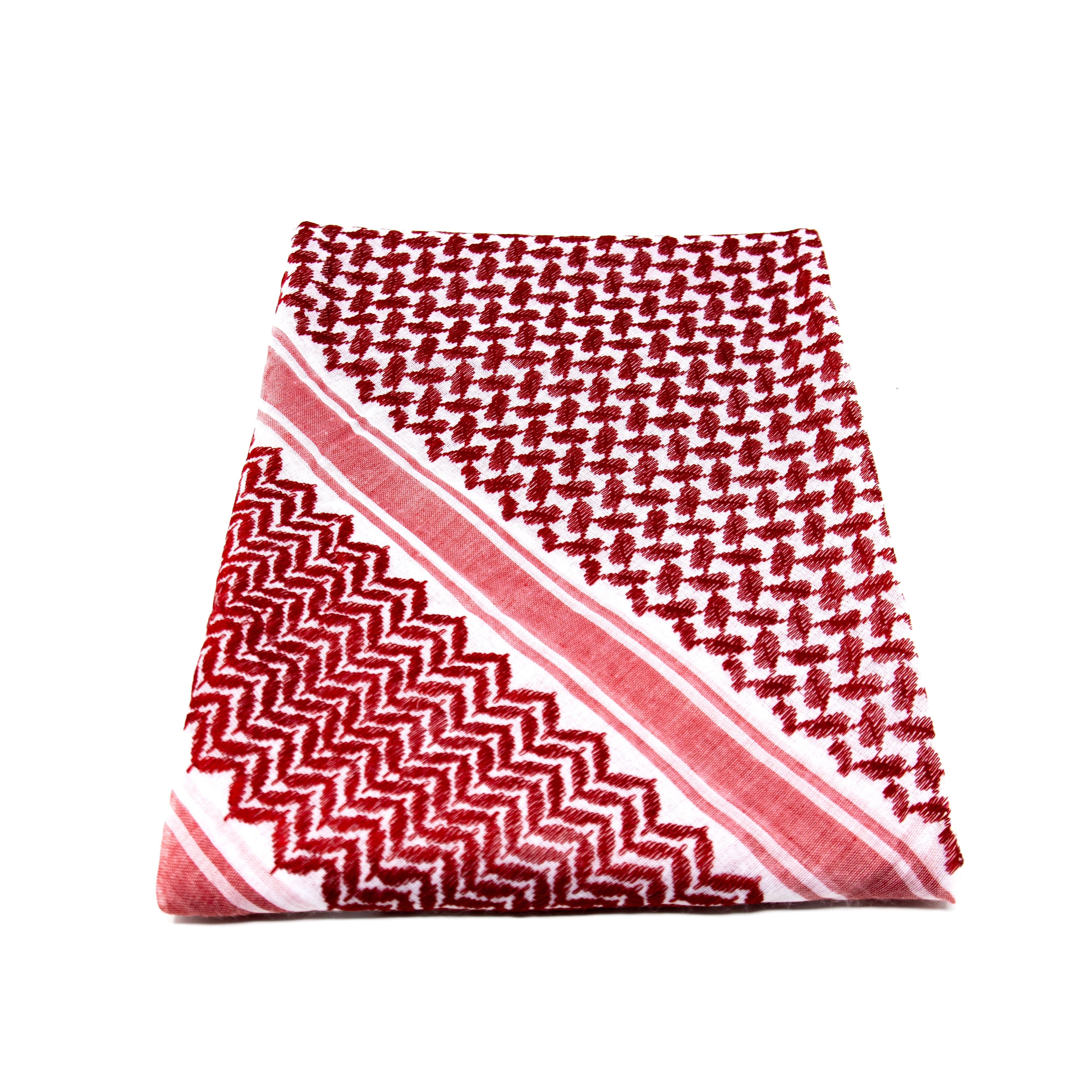 Mens Al Fazal Red & White Shemagh