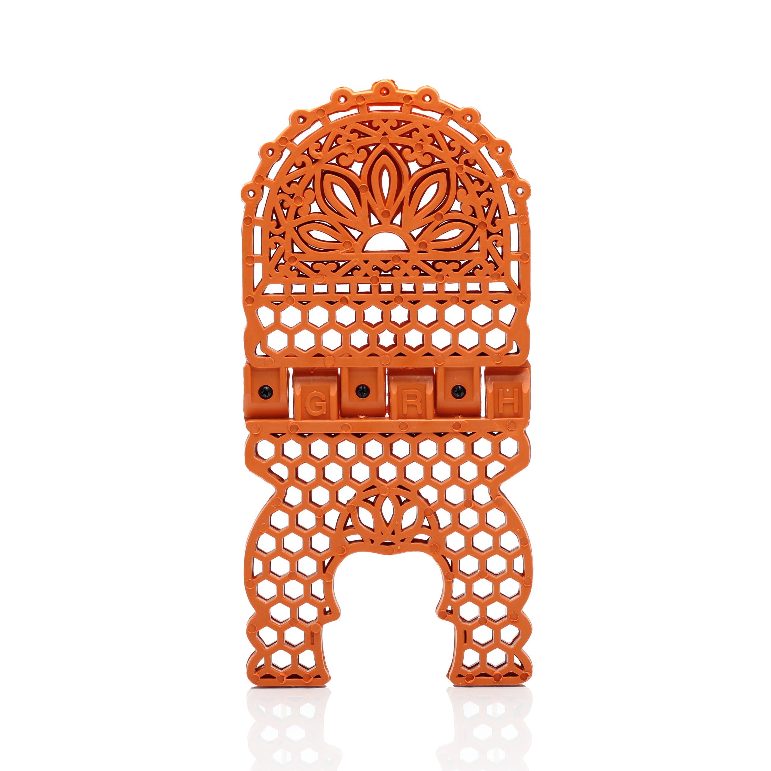 Orange Filgree Pattern Plastic Rehal