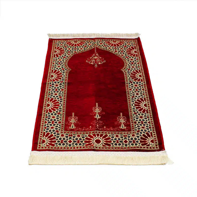 Kids Red Detailed Light Weight Prayer Mat