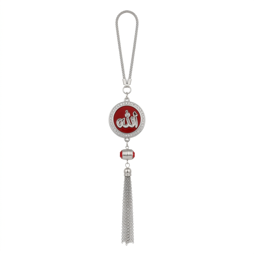 Allah Muhammad Circular Car Hanger Red