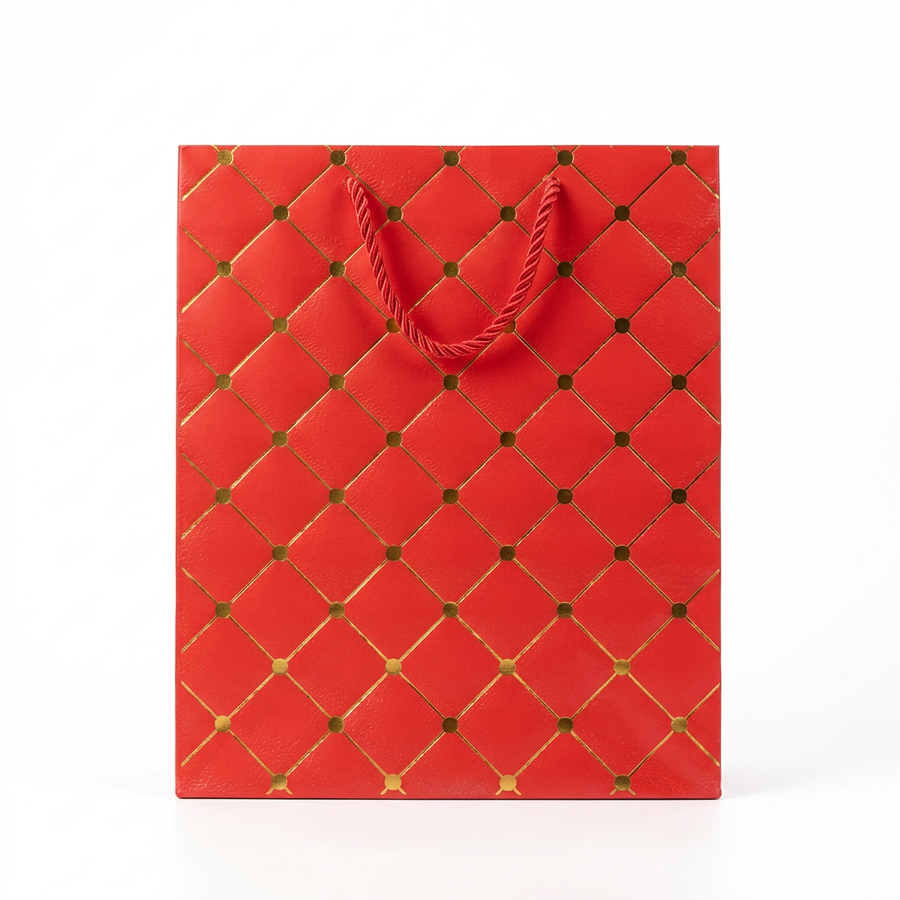 Red & Gold Diamond Gift Bag