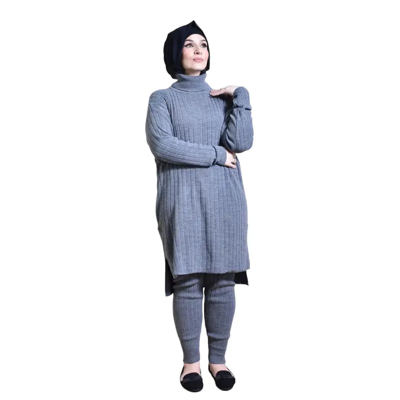 Dark Grey Self Print 2 Piece Co Ord Set