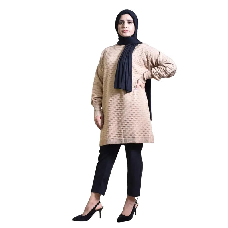 Women Self Print Beige Casual Shirt
