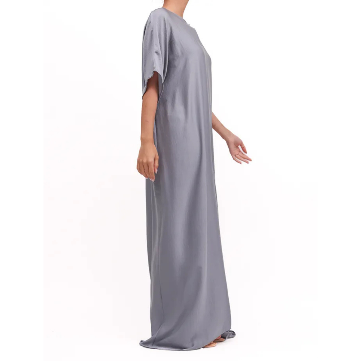 Short Sleeve Slip Dress Blue Grey 308 Col 04