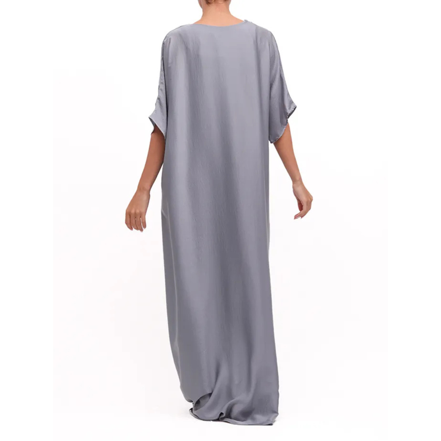 Short Sleeve Slip Dress Blue Grey 308 Col 04