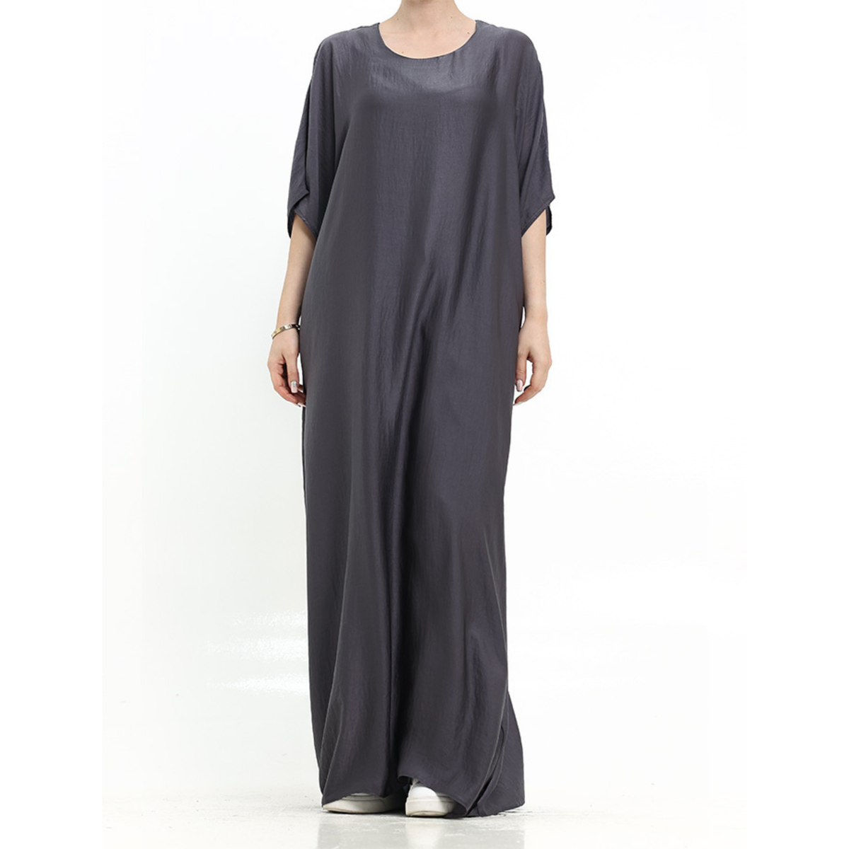 Short Sleeve Slip Dress Charcoal Grey 308 Col 08