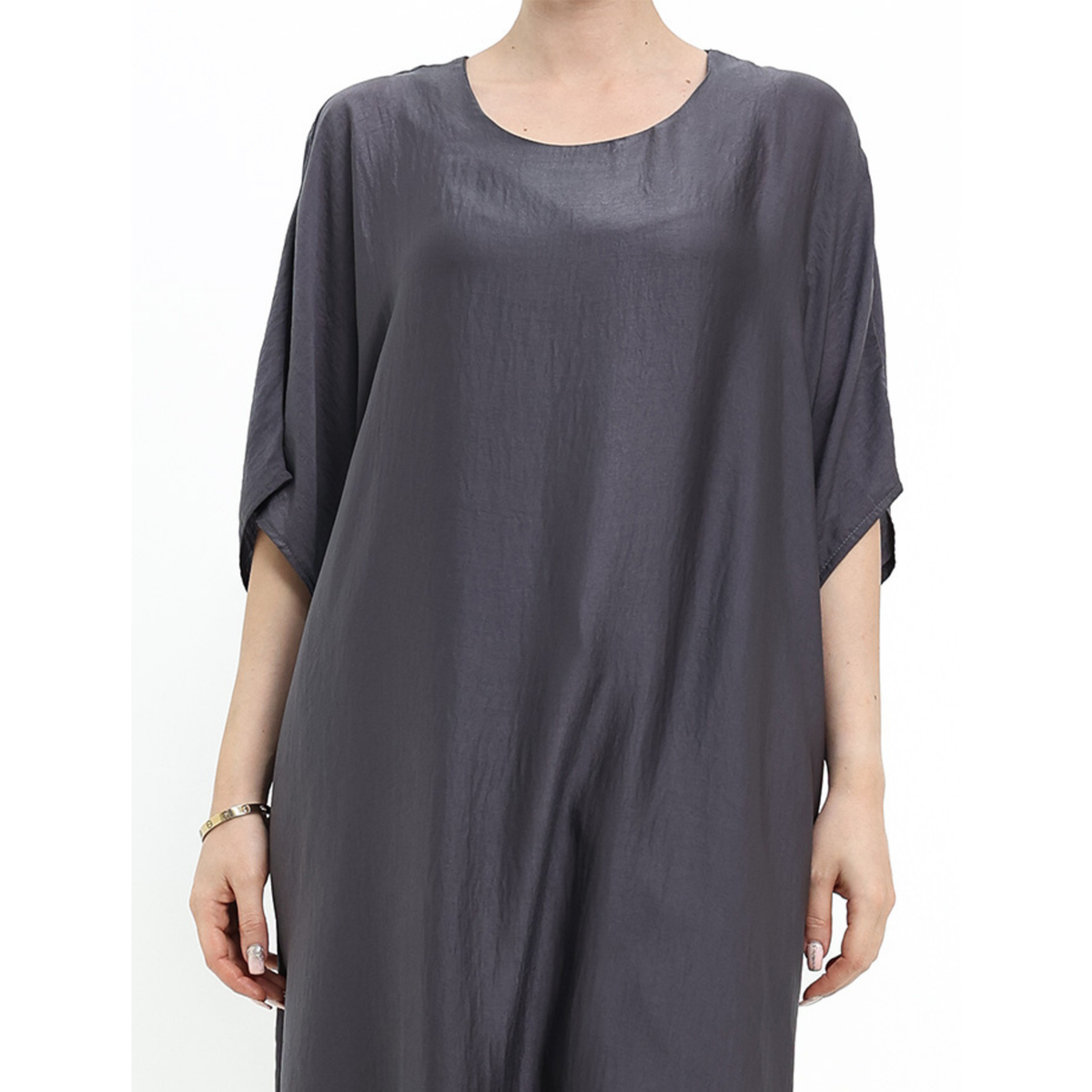 Short Sleeve Slip Dress Charcoal Grey 308 Col 08