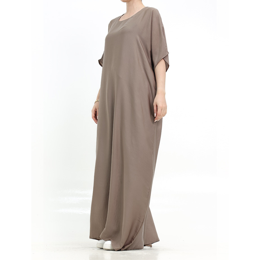 Short Sleeve Slip Dress Mocha 308 Col 09