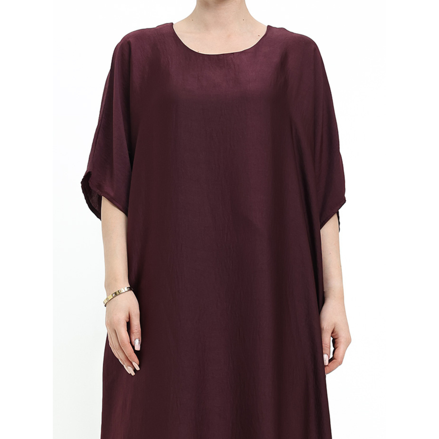 Short Sleeve Slip Dress Plum 308 Col 15