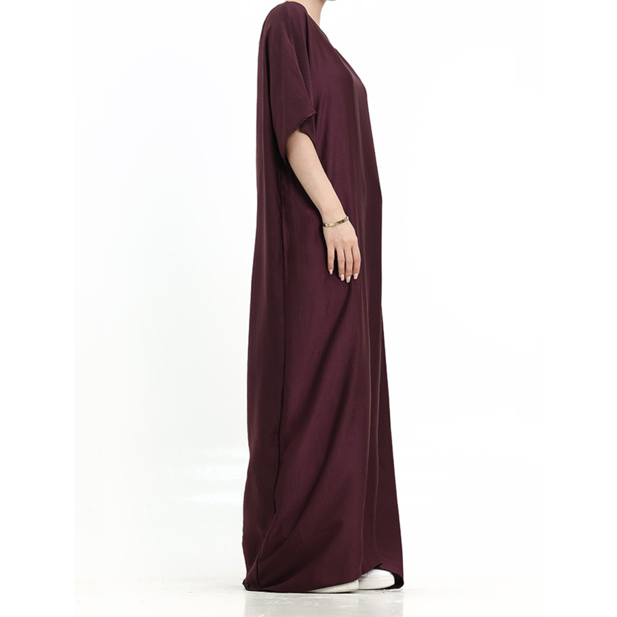 Short Sleeve Slip Dress Plum 308 Col 15