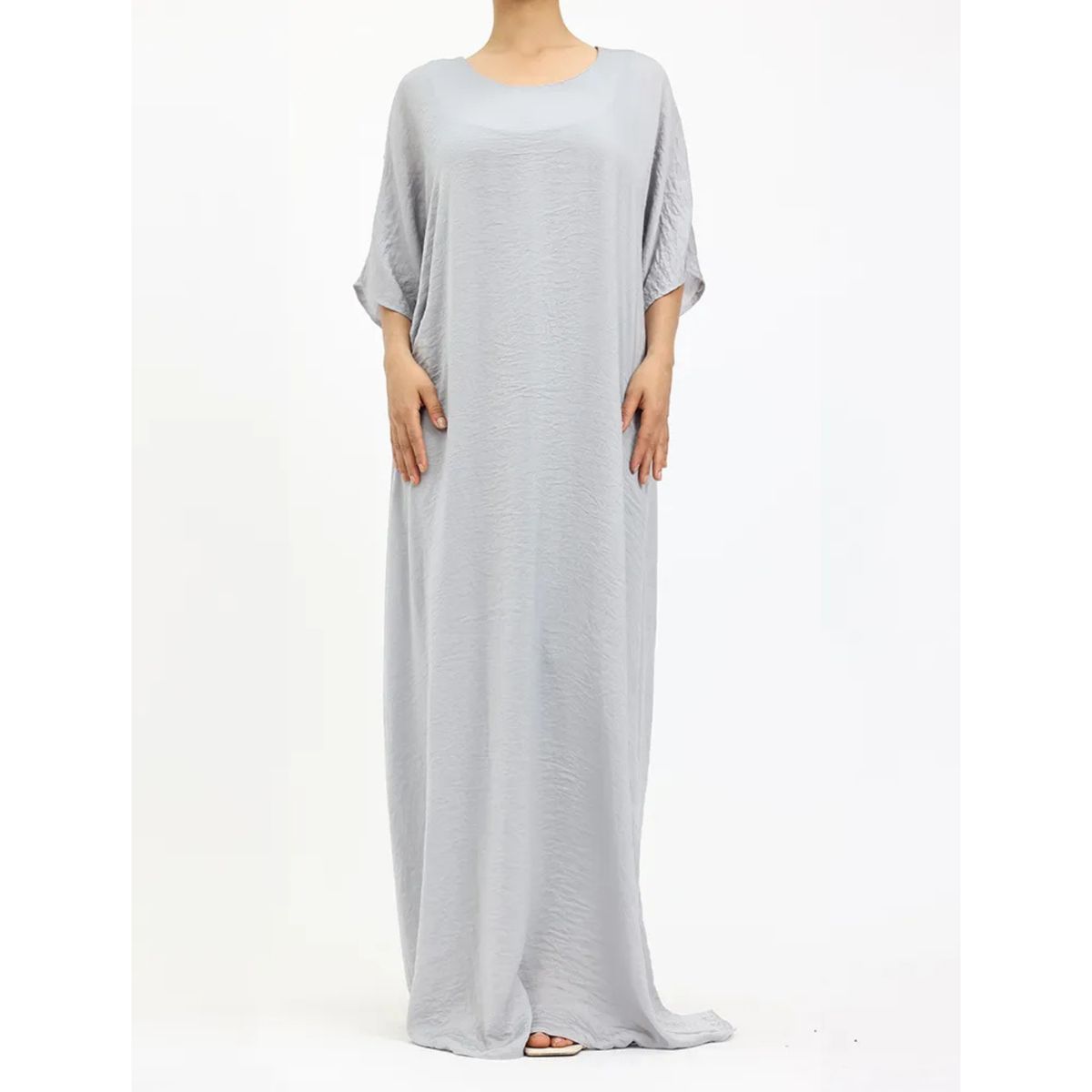 Short Sleeve Slip Dress Silver Grey 308 Col 35
