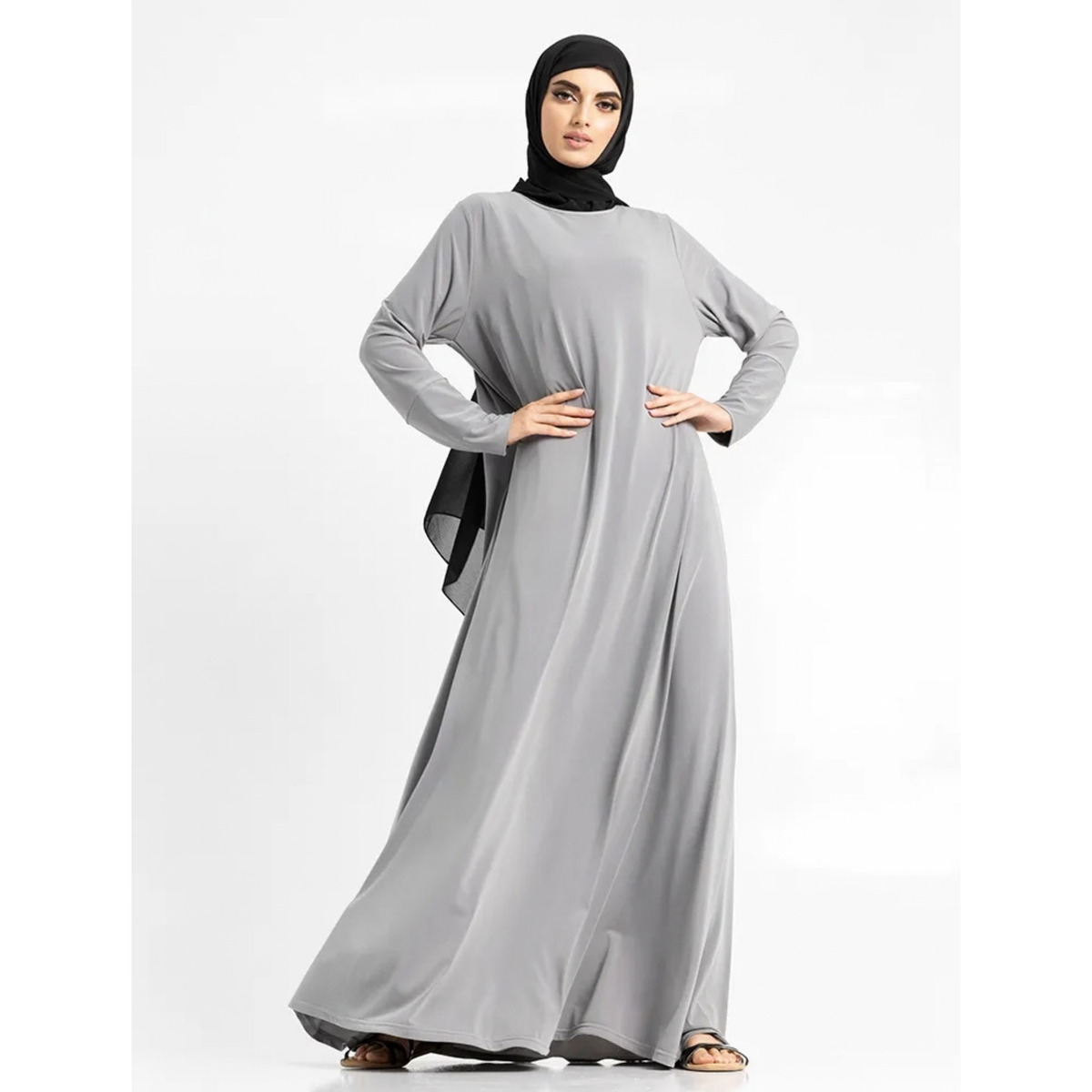 Silver Jersey Abaya
