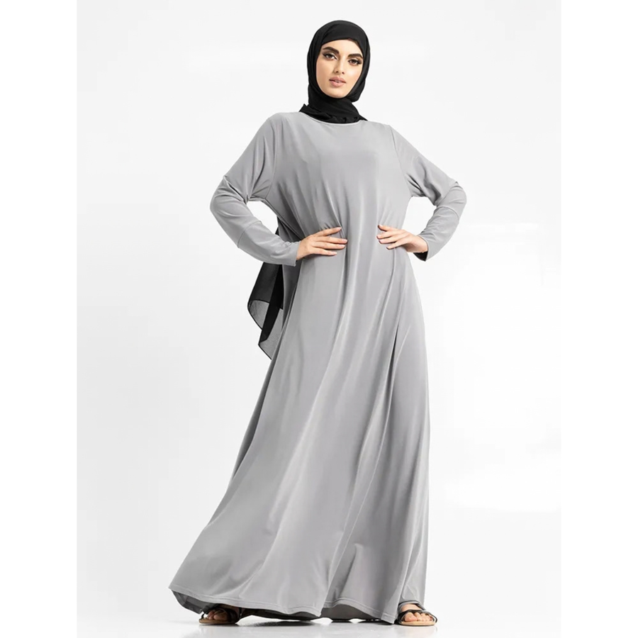 Silver Jersey Abaya