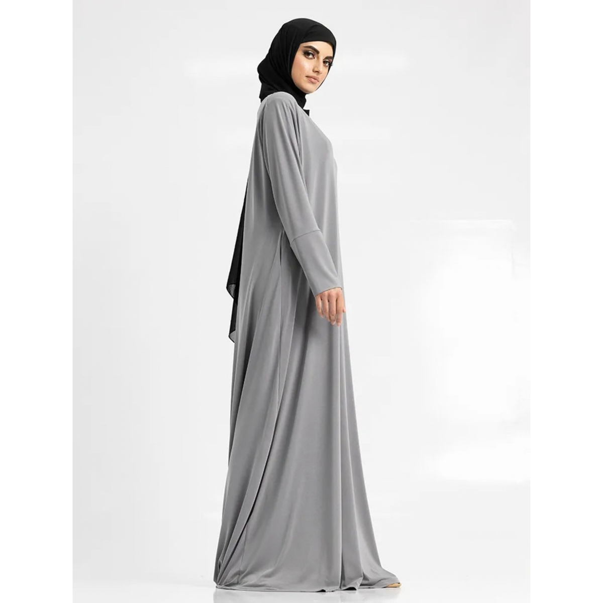 Silver Jersey Abaya