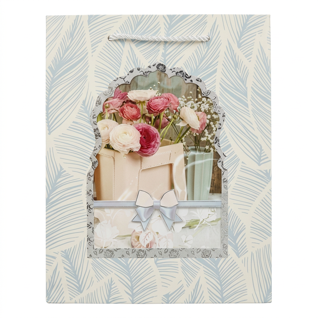 Small Floral Gift Bag - Blue