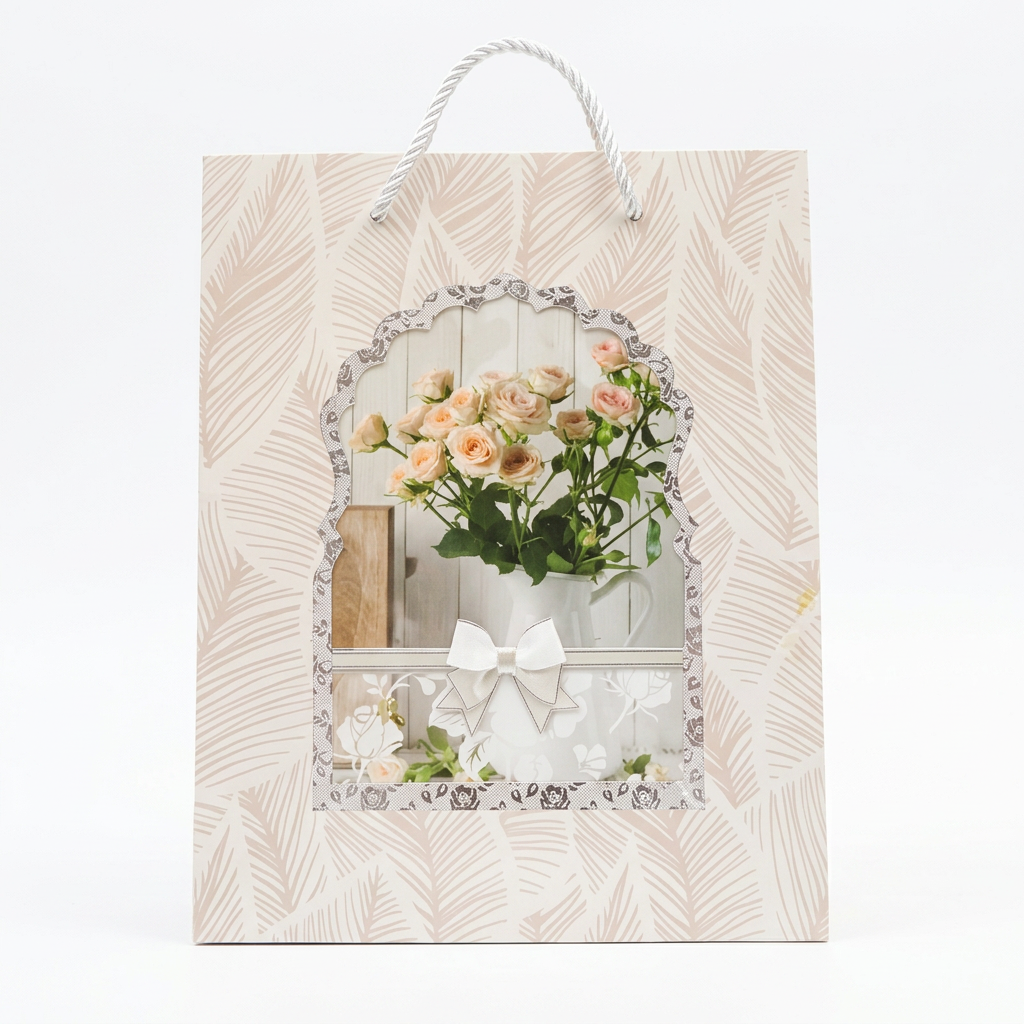 Small Floral Gift Bag - Brown