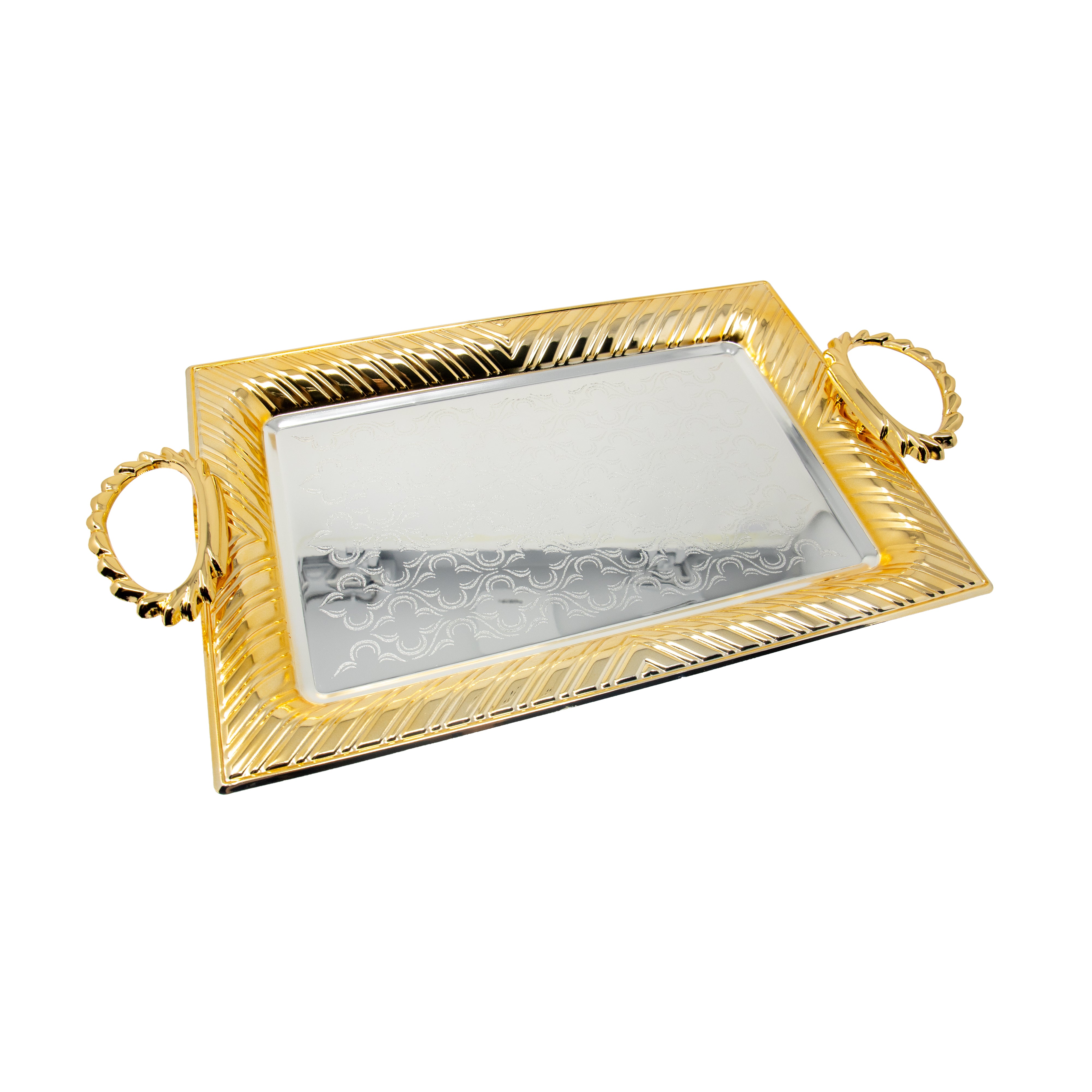 Gold & Silver Textured Serving Tray T1464
