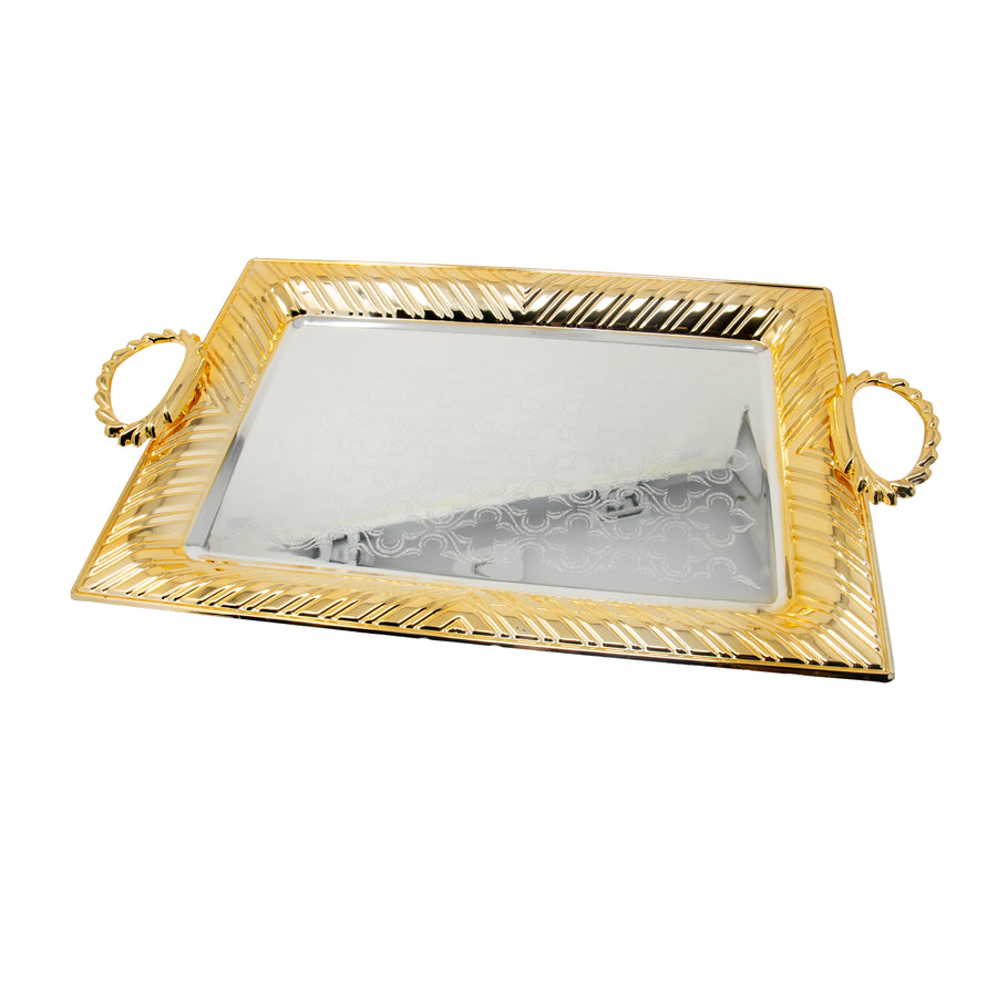 Gold & Silver Textured Serving Tray T1464