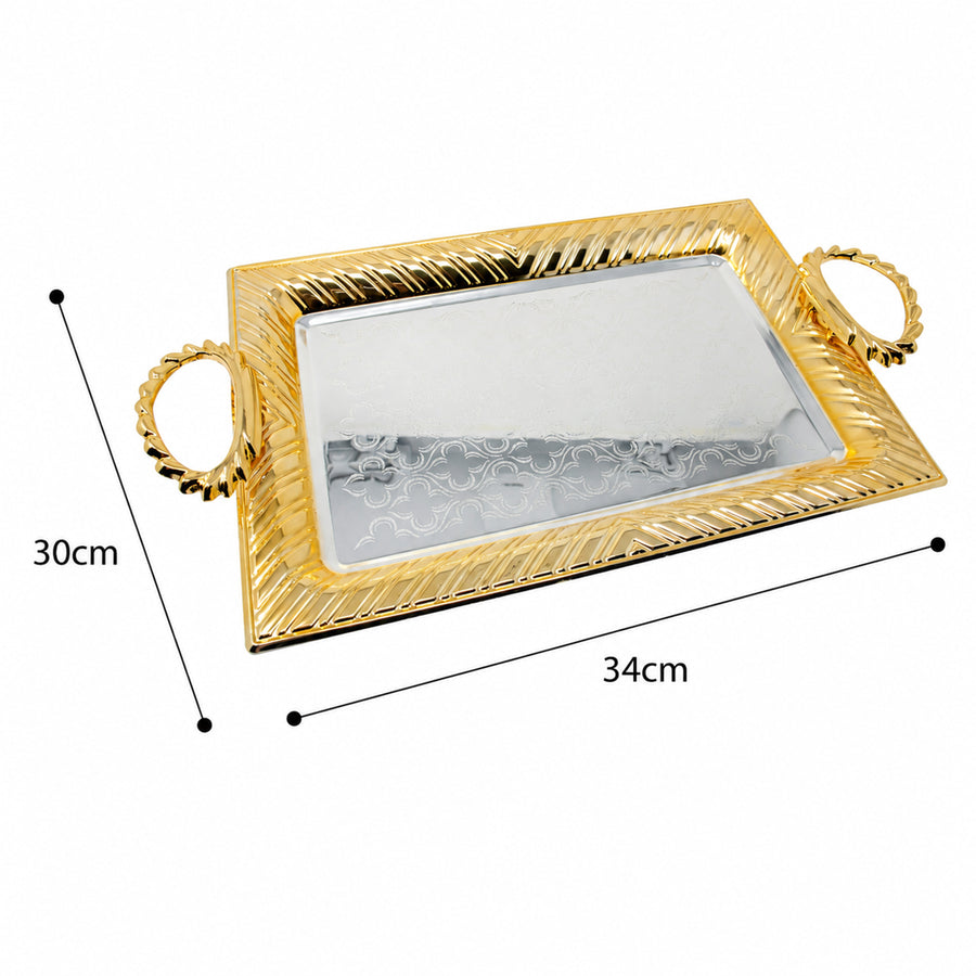 Gold & Silver Textured Serving Tray T1464